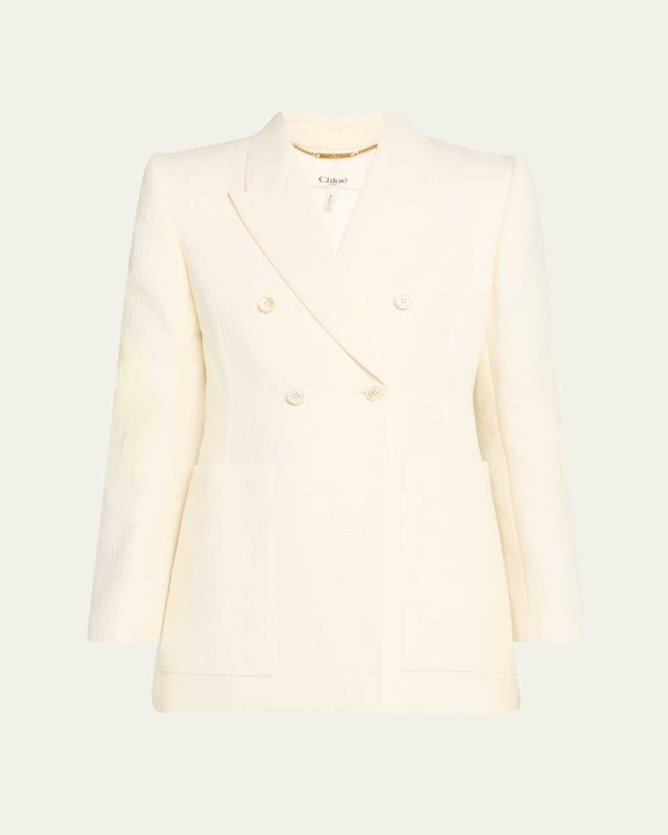 Paisley Jacquard Double-Breasted Jacket